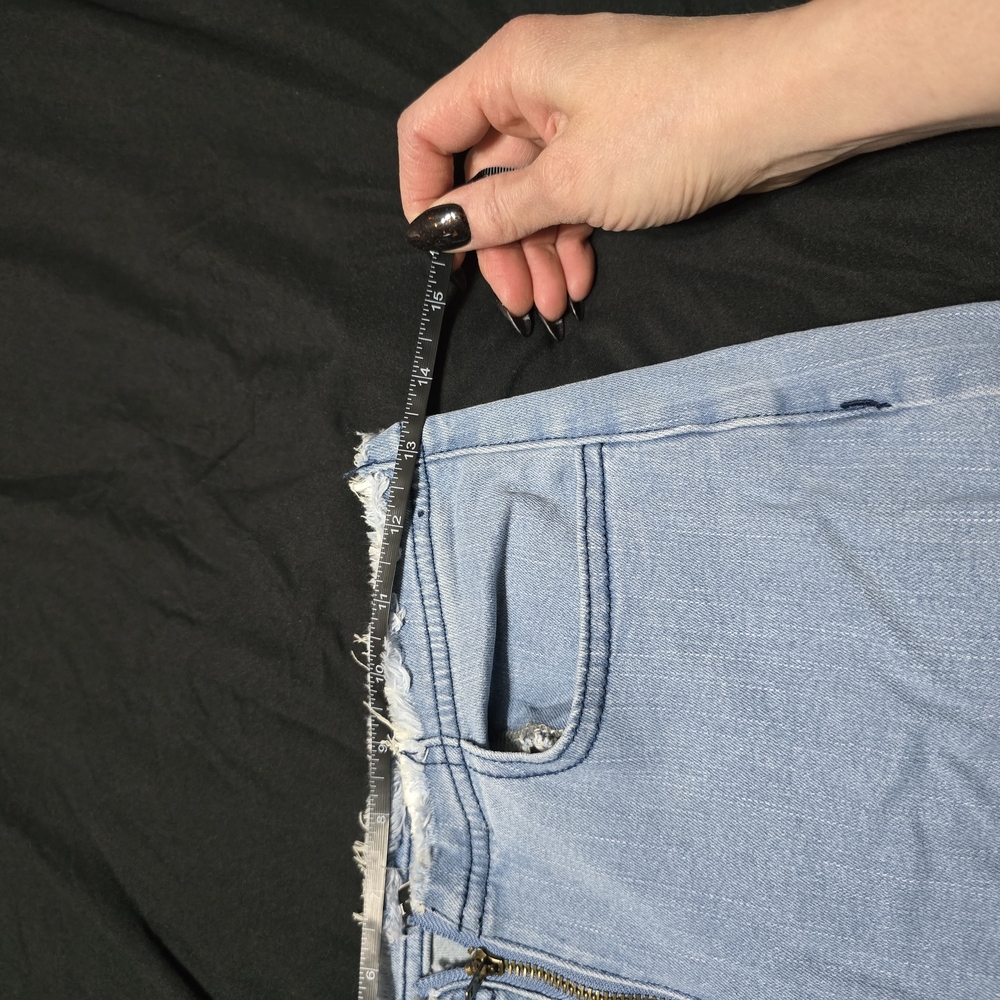 Light Blue Distressed Flare Jeans, Medium - Picture 5 of 7